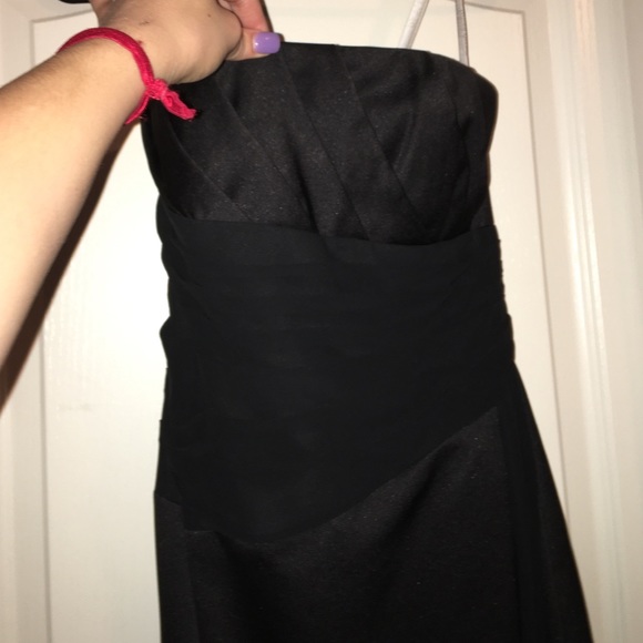 David's Bridal Black Bridesmaid Dress