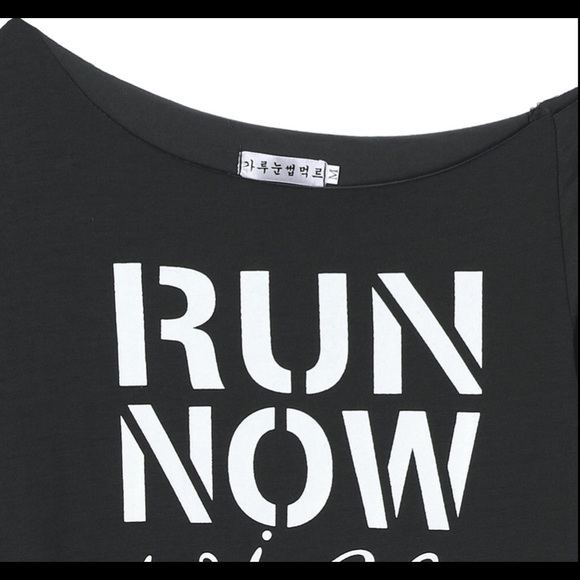 1 SHOULDER TOP >RUN NOW,WINE LATER! Or CARPE DIEM - Picture 3 of 5
