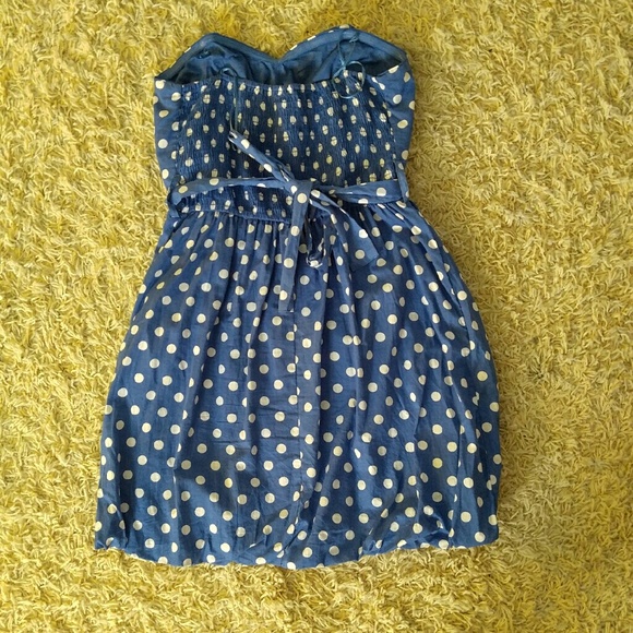 Strapless Blue Sun Dress - Picture 2 of 4