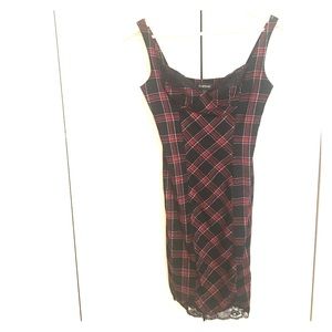 Bebe plaid bustier style dress, sz XS