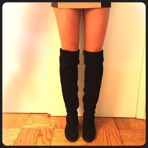 Sam Edelman black suede women sz7.5 over-knee boot