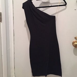 American Apparel one shoulder black dress