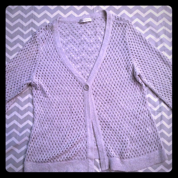 Christopher & Banks crocheted coverall sweater