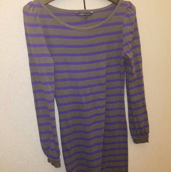 French connection striped long sleeve dress