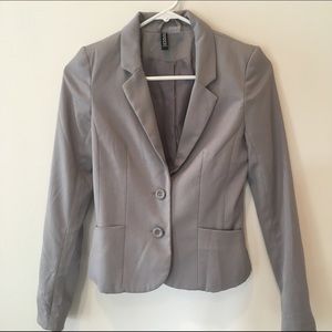 H&M Blazer Button Down Gray Business Casual Size 2