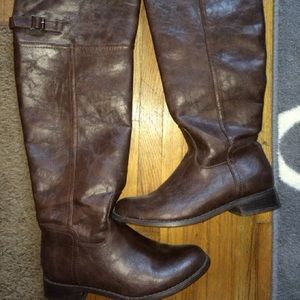Brown riding boots