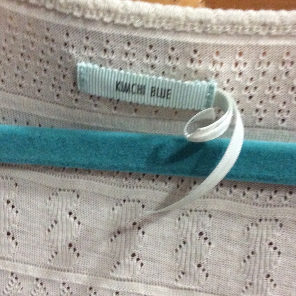 White Lacy Button Front Kimchi Blue Shirt - Picture 3 of 3