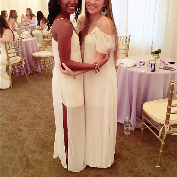White slit maxi dress