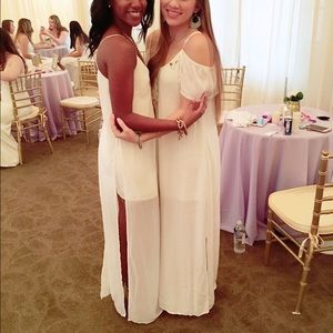 White slit maxi dress