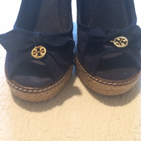 65% off Tory Burch Navy Wedges Size 8.5,