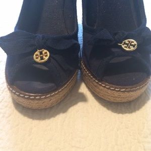 65% off Tory Burch Navy Wedges Size 8.5,
