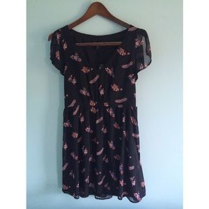 Express black floral dress