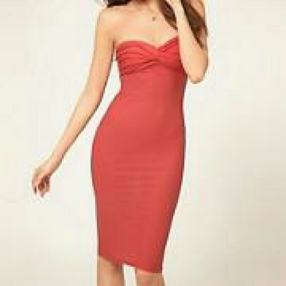 New ASOS pink strapless twist front dress