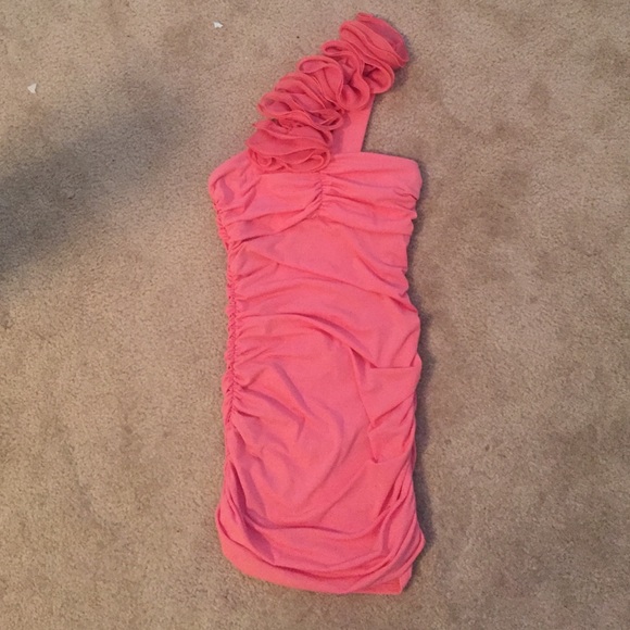 Coral skin tight dress