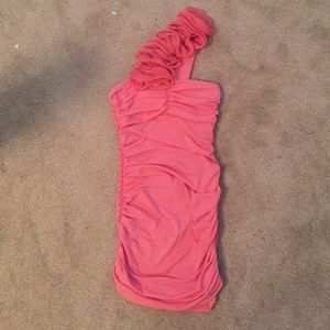 Coral skin tight dress