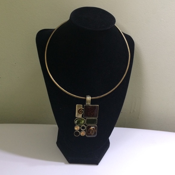 Brass choker style necklace