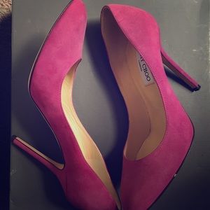 Jimmy Choo purple suede pumps