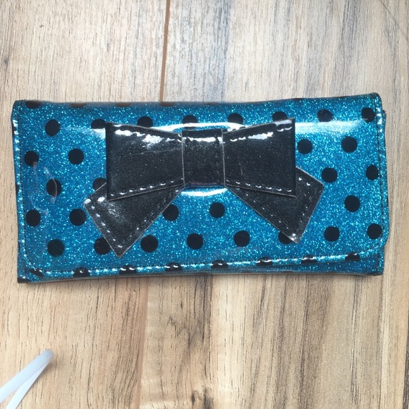 Blue glittering cute wallet