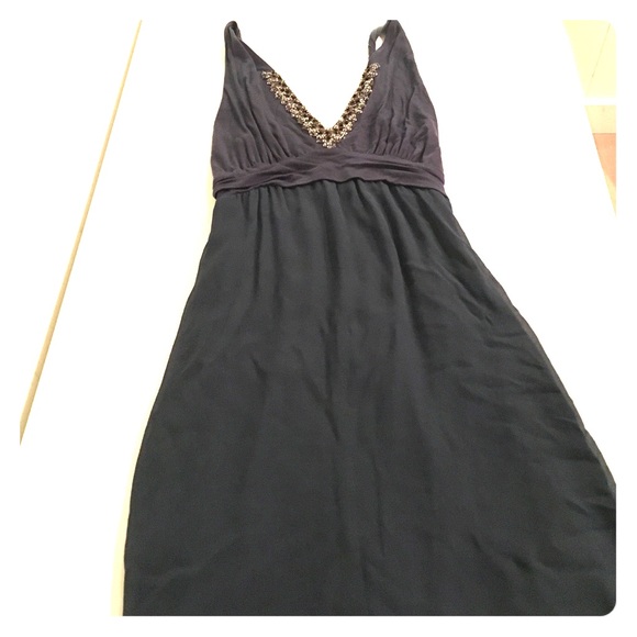 Blue beaded Velvet dress
