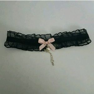 Black choker with Pink Bow