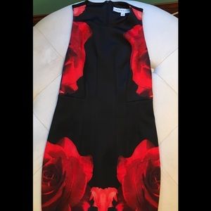 Black and red roses dress Never worn