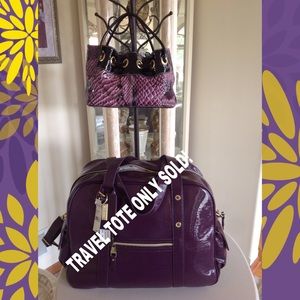 NWT MADDEN DEEP PURPLE PATENT LTHR. TRAVELERS TOTE