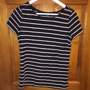 Striped scalloped t-shirt