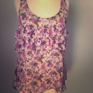 Large floral sleeveless Express summer top