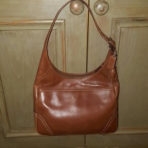 Genuine leather coach shoulder bag