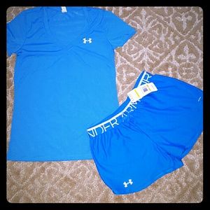 Under Armour shorts and short sleeve top
