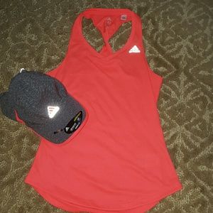 ADIDAS TANK WITH MATCHING CLIMACOOL HAT