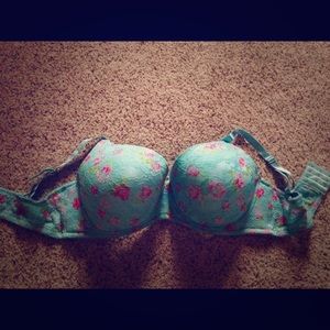 Floral lace bra