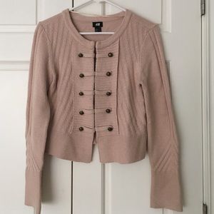 H&M Blush Military style sweater jacket (M)