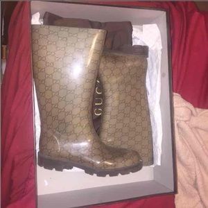 Gucci rain boots.