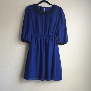Beautiful blue dress with Peter Pan collar
