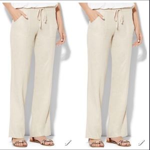 NY&co Drawstring Linen Pants Khaki Color M