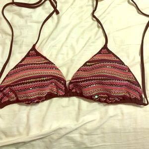 Embroidered bikini top