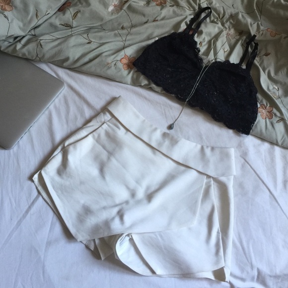 White wrap skort
