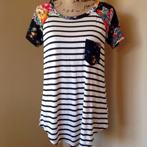 Stripe and Floral Tunic - Picture 1 of 4