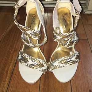 White Gold Silver Heels