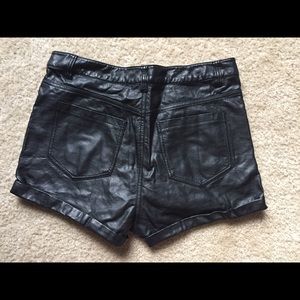 H&M Divided black leather shorts