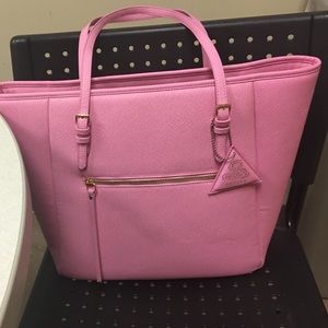 Vegan leather large shoulder bag