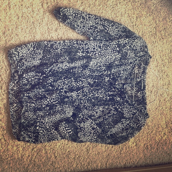 Express leopard peasant blouse