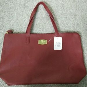 Joy Mangano "Clothes it All" Leather Tote