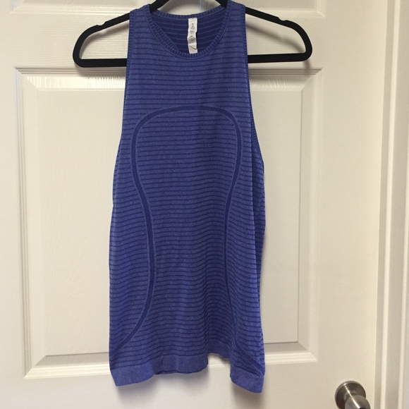 Blue striped Lululemon Swiftly tank