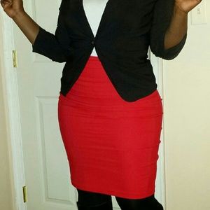 Sexy red pencil skirt