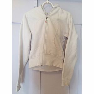 Lulu lemon athletic zip-up hoodie sweater in white