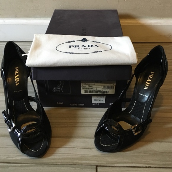 Authentic Prada canvas heels