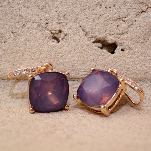 Elegant Opal Gemstone Style Drop Earrings - Picture 2 of 3