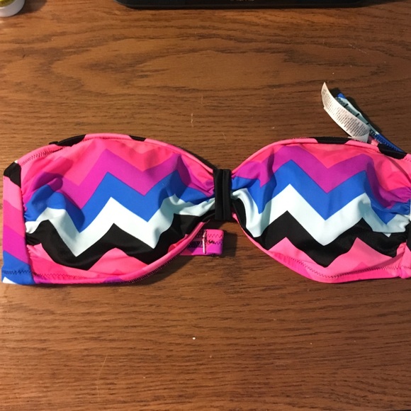 PINK bandeau bathing suit top